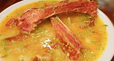 Суп с копченой корейкой
