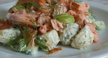 Салат из рыбы горячего копчения