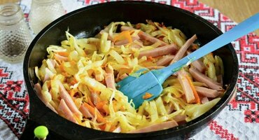 Закуска со свежей капустой и копченой ветчиной рецепт
