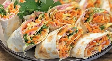 Легкая закуска в лаваше с корейской морковью рецепт